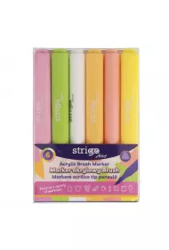 Strigo Marker akrylowy z kocwk Brush 6 szt.