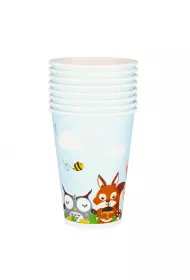 Arpex Kubki papierowe Le�ne zwierz�tka 200ml 8 szt.