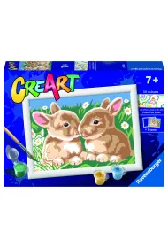 Malowanie po numerach CreArt - Puszyste kr�liczki Ravensburger