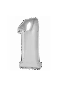 Godan Balon foliowy. Cyfra 1 srebrny 85cm