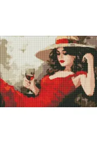 Ideyka Diamentowa mozaika - Dziewczyna w kapeluszu 30x40cm