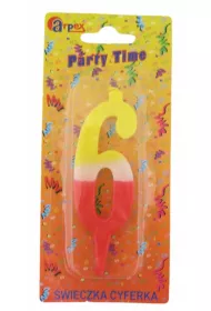 Arpex �wieczki Urodzinowe Party Time Cyfra 6 D9905-6