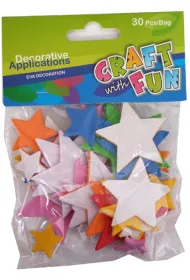Craft with Fun Ozdoba dekoracyjna piankowe gwiazdy 327034