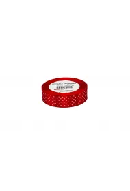 Wst��ka satynowa w kropki czerwona 25mm x 22m