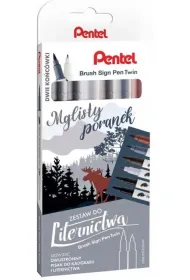 Pentel Zestaw do liternictwa Brush SESW30-ST6MPPL 6 kolor�w