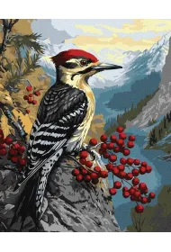 Ideyka Malowanie po numerach - Dzi�cio� na kalinie 40x50cm