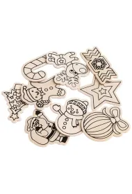 dpCraft Ozdoby drewniane z magnesem 4-6 cm 9 szt