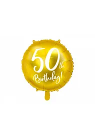 PartyDeco Balon foliowy 50th Birthday z�oty 45cm