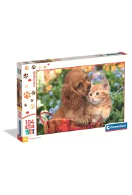 Puzzle 104 el. Maxi SuperColor. Cute Friends Clementoni