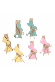 dpCraft Klamerki drewniane kr�liczki pastel 4,8 cm