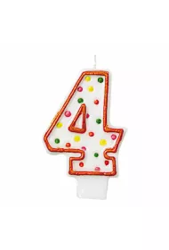 Amscan wieczka cyferka 4 kropki 7,6cm