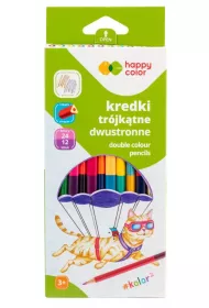 Kredki tr�jk�tne 12szt 24 kolory HAPPY COLOR