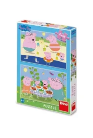 Puzzle 2x48 el. �winka Peppa na wakacjach Dino Toys