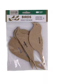 Happy Color Kszta�ty tekturowe BIRDS 12x6cm 5 szt.
