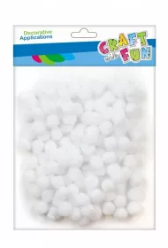 Craft with Fun Pompony dekoracyjne bia�e 1cm