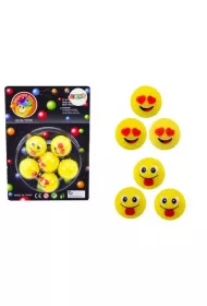 Pi�eczki kauczukowe emotki 6 szt LeanToys