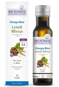 Bio Planete Omega blue - mieszanka z olejem lnianym (orzechy woskie, algi morskie) 100 ml Bio