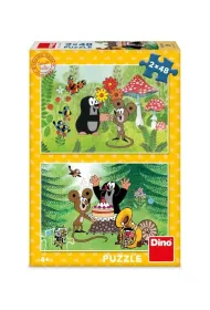 Puzzle dla dzieci 2x48 el. Krecik i Myszka w ogrodzie Dino Toys