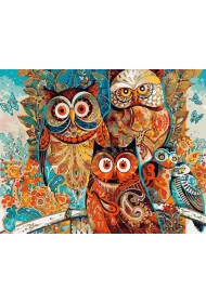 Twoje Hobby Malowanie po numerach - Tajemnicze sowy 30x40cm