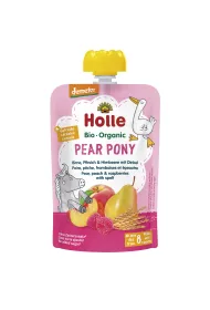 Holle Mus Gruszkowy kucyk Gruszka, brzoskwinia i malina z orkiszem od 8 miesi�ca 100 g Bio