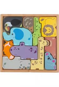 Puzzle Zabawka drewniana - Zoo crew Trefl