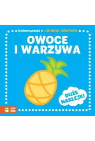 Owoce i warzywa kolorowanki z grubym obrysem