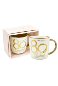 Kukartka Kubek elite 80-tka bia�o z�oty, kremowy kartonik