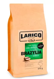 Larico Kawa ziarnista wypalana metod tradycyjn Brazylia Santos 970 g