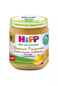 Hipp Domowe Pysznoci Kaszka manna z jabkami mango i morelami po 9. miesicu 200 g Bio