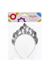 Arpex Ozdoba karnawa�owa Tiara w cekiny srebrna
