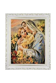 Obraz Haftowany Matka Bo�a z dzieci�tkiem 27,5x22
