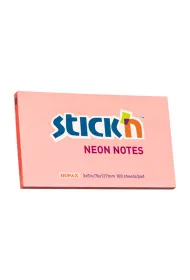 Stickn Notes samoprzylepny neon r�owy 12.7 x 7.6 cm