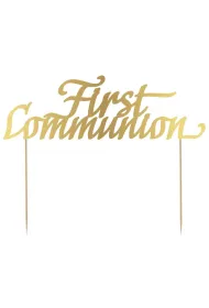 Godan Dekoracja papierowa na tort First Communion 20x14