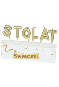 �wieczki literki na tort STO LAT z�ote 6 szt.