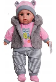 Lalka bobas m�wi i �piewa smoczek + butelka 45cm MarioToys