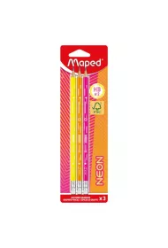 Maped O��wek z gumk� HB neon 3 szt