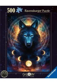 Puzzle 500 el. �wiec�ce w ciemno�ci - Wilk i ksi�yce Ravensburger