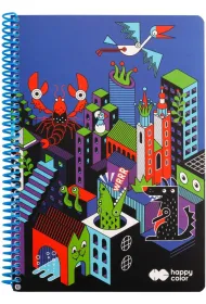 Happy Color Ko�onotatnik ME&CITY BLUE A4 kratka, 80g 80 kartek