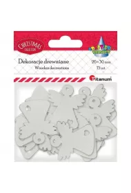 Titanum Drewniane anio�y a�urowe bia�e 15 szt.