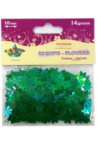 Titanum Cekiny kwiaty t�czowa ziele� 10mm 14g % BPZ *