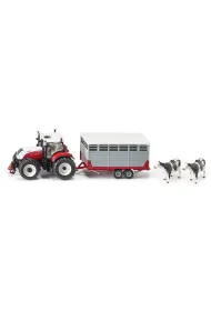 SIKU FARMER TRAKTOR STEYER Z PRZYCZEPA DO PRZEWOZU ZWIERZAT