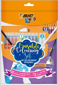 Bic Zestaw flamastry magiczne + kredki wymazywalne Kids Erasable Coloring Set Pouch 24 szt.