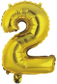 Amscan Balon foliowy mini cyfra 2 z�ota 37,5x40cm