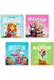 Karnet KW Urodziny, zwierzaki mix