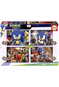 Puzzle fluorescencyjne 4w1 - Sonic Prime (50+80+100+150 el.) Educa