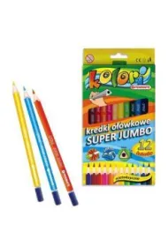Penmate Kolori Premium Kredki o��wkowe tr�jk�tne Jumbo + temper�wka 12 kolor�w