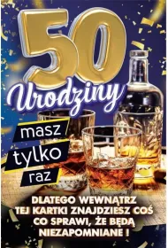 Yeku Karnet Urodziny z nak�adk� na butelk� 50