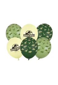 PartyDeco Balony Jurassic World 30cm 6 szt