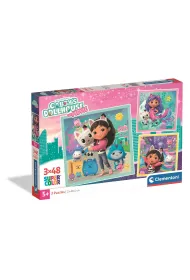 Puzzle 3x48 Super kolor Gabby`s Dollhouse The Movie 25002 Clementoni