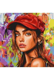 Ideyka Malowanie po numerach-Nowoczesny Czerwony Kapturek 40x40cm